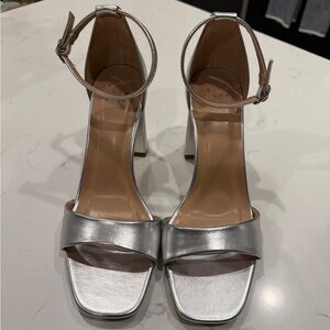 A New Day Metallic Silver Heeled Sandals